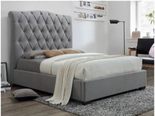 Gray queen bed frame only