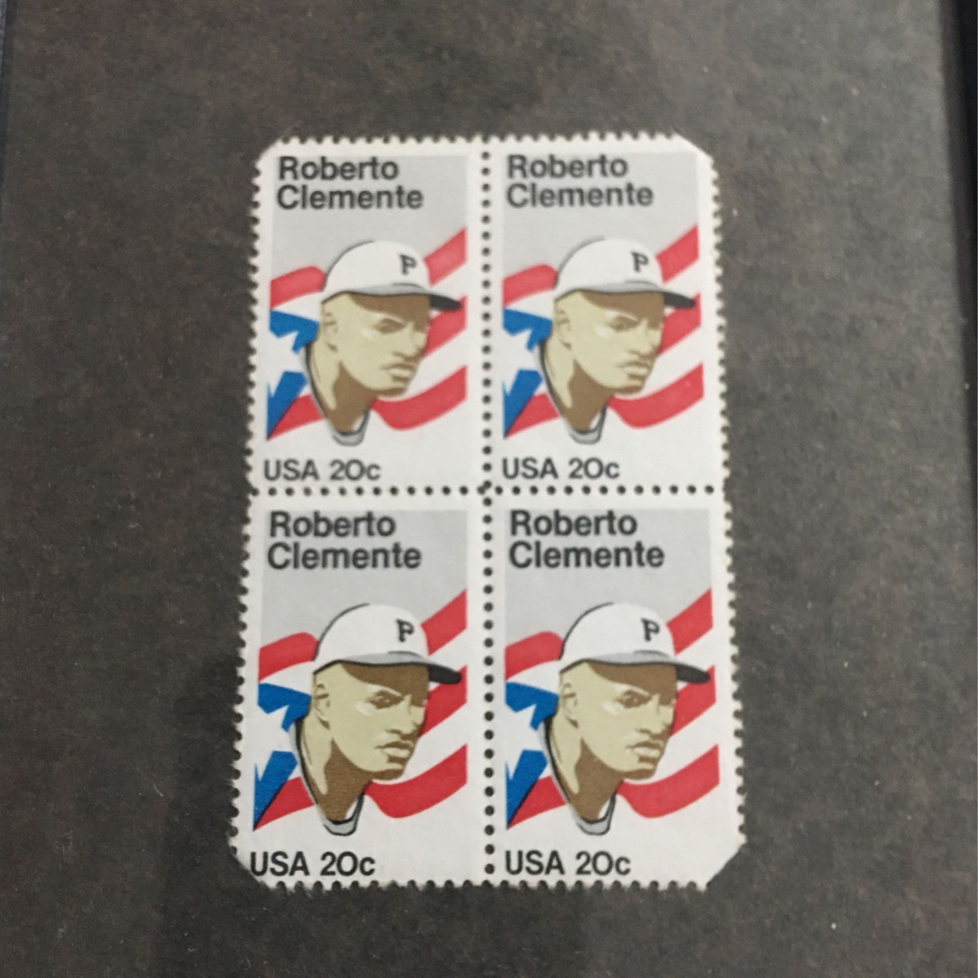 4 Blocks Of Framed Baseball Stamps Clemente Robison 1939 1969