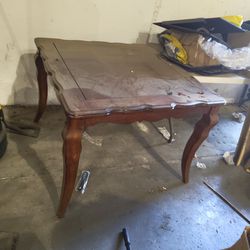 Wood Table And End Table