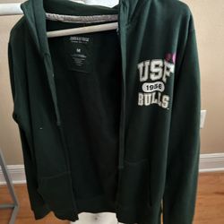 Womans Medium USF Bulls Sweatshirt Hoodie Zip Jacket