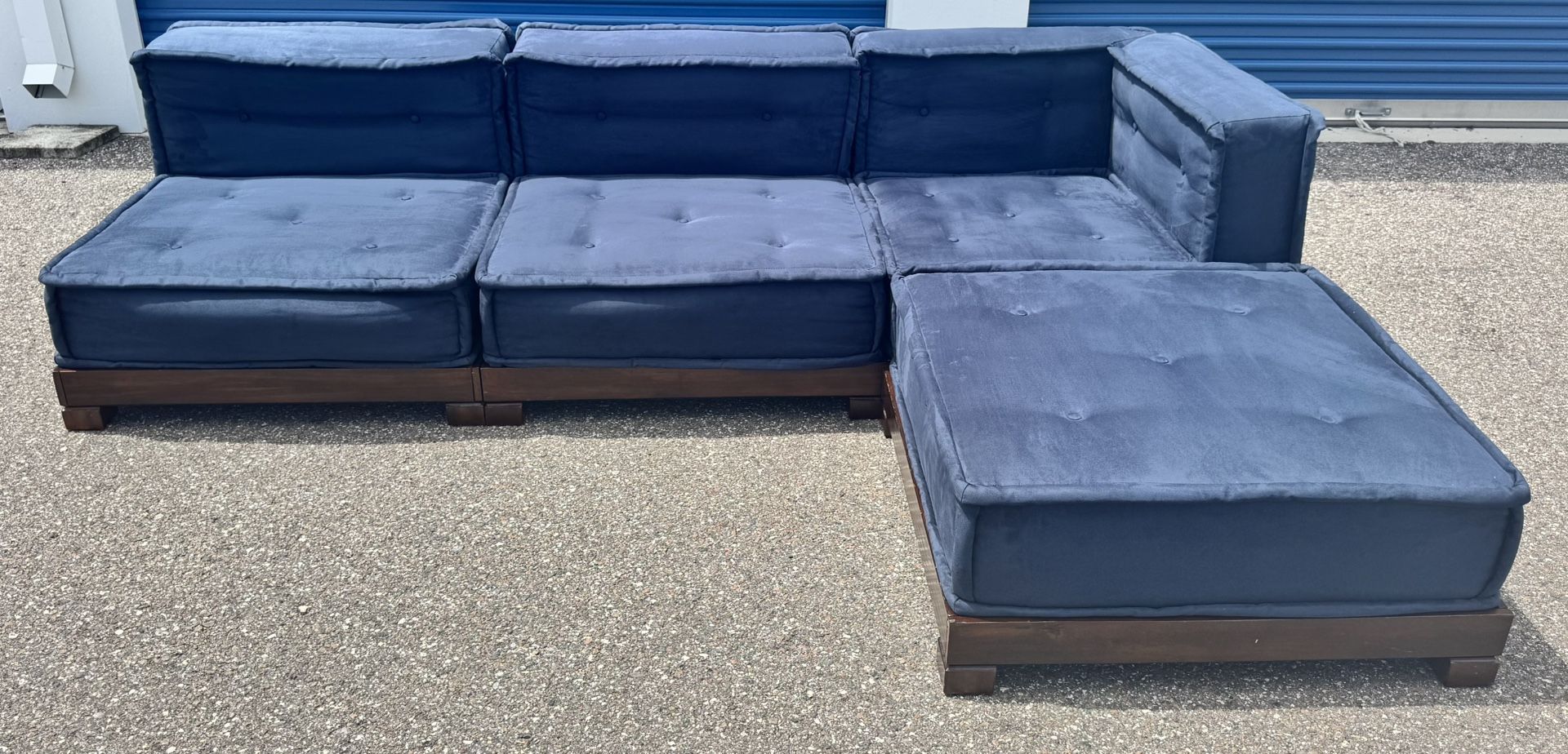 POTTERY BARN TEEN 96" CUSHY LOUNGE L SHAPED SECTIONAL SOFA COUCH CHAIS