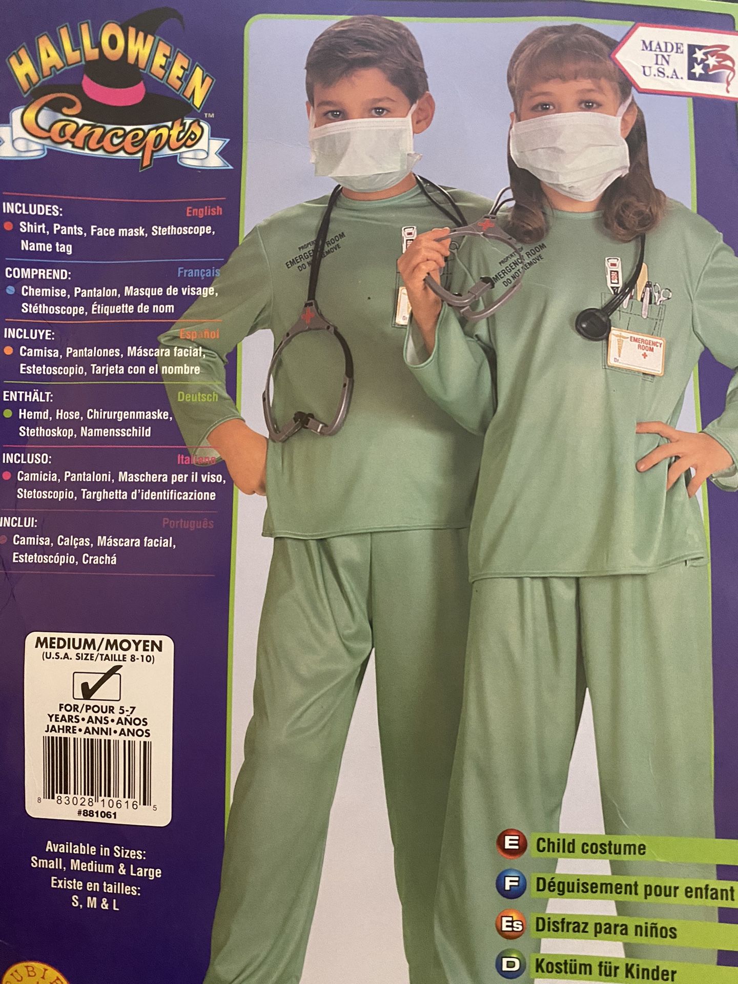 New Kid’s Deluxe Doctor Costume. Size 8/10 Includes Accessories