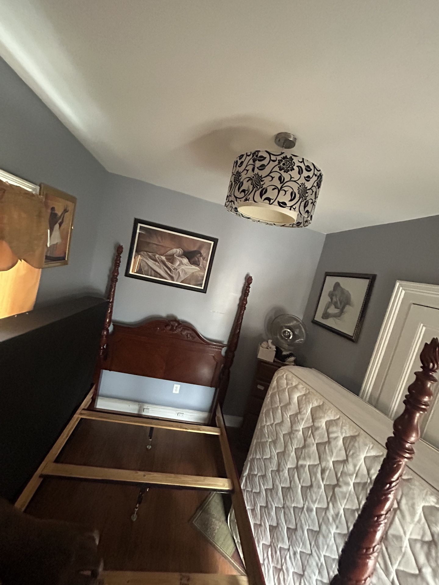 Brown Canopy Bed Frame