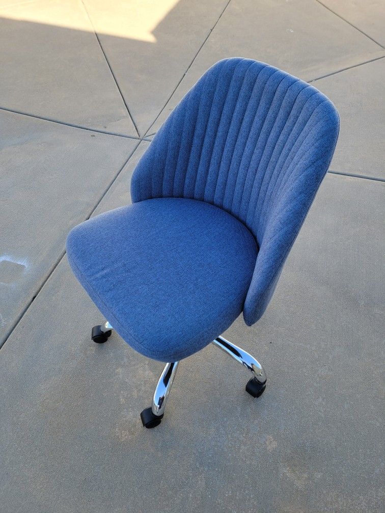 Used HOMEFLA Blue Home Office Desk Chair with Modern Linen Fabric
