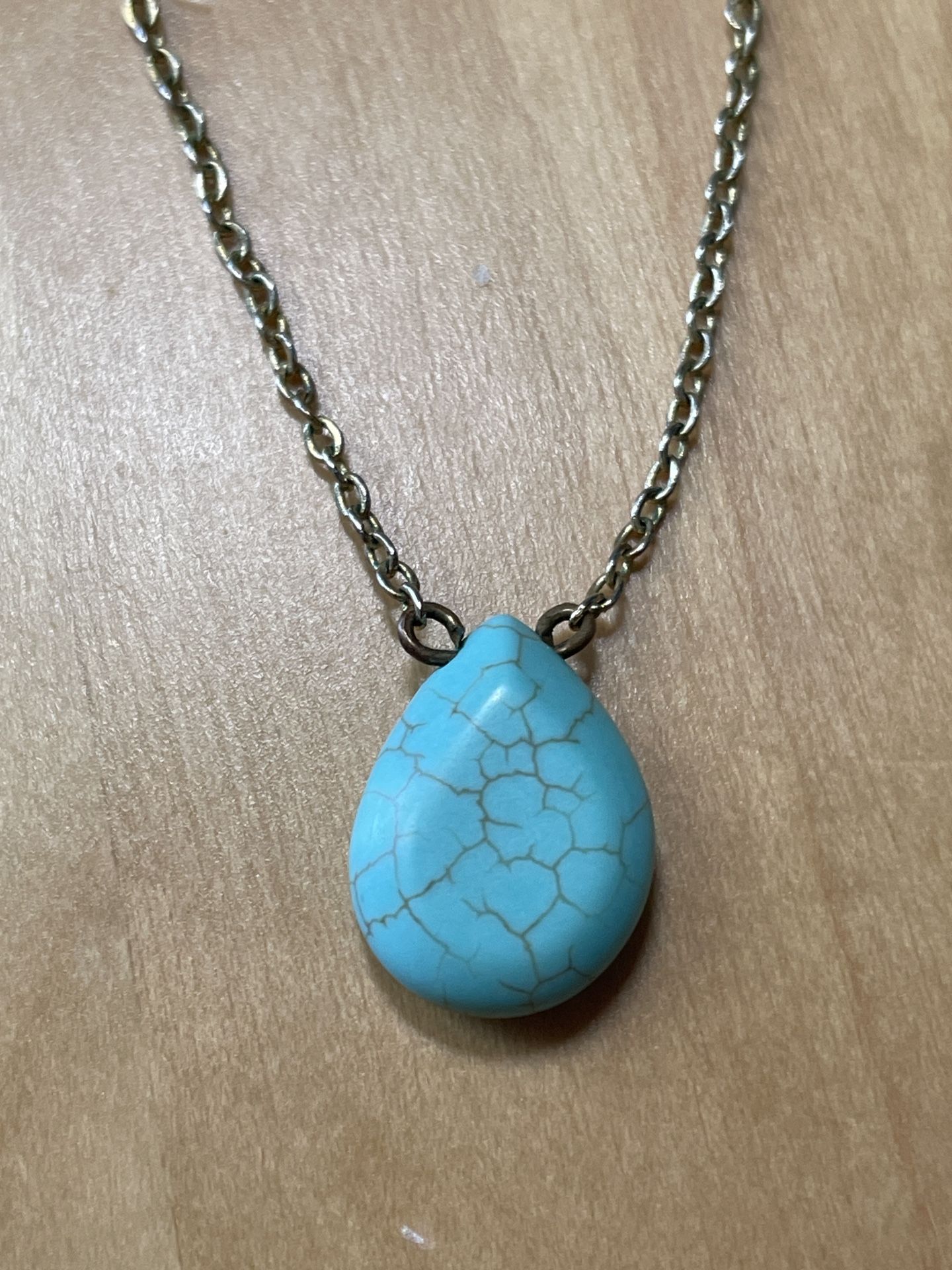 Turquoise Gemstone Teardrop Necklace