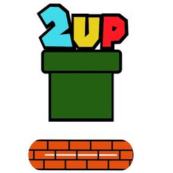 Super-Mario Bros-inspired Inspired 2up Tunnel Wooden Sign. 