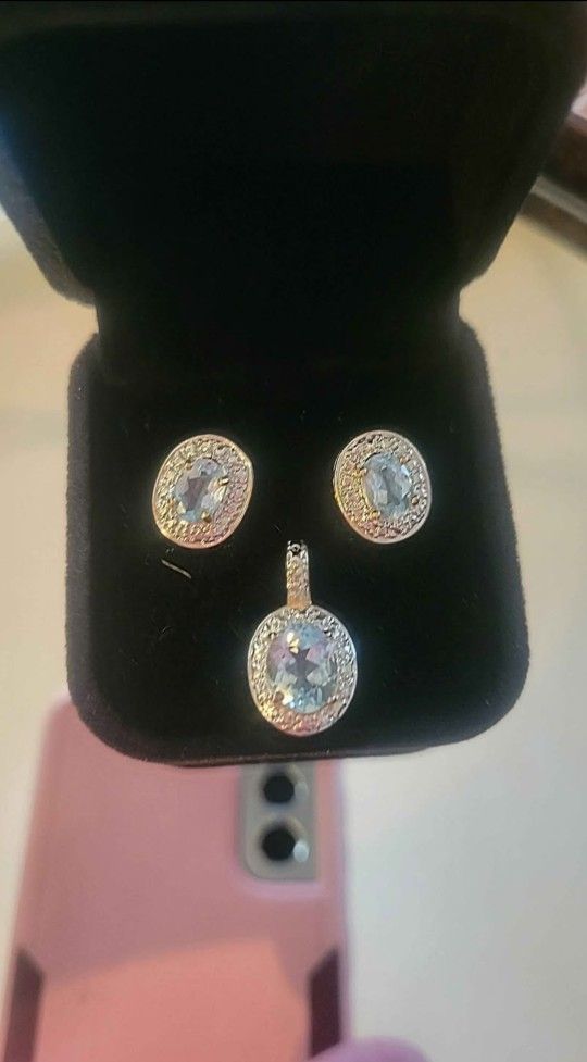 TOPAZ / SILVER Pendant /Earring Set