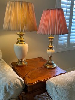 Stiffel Brass/Porcelain Table Lamps