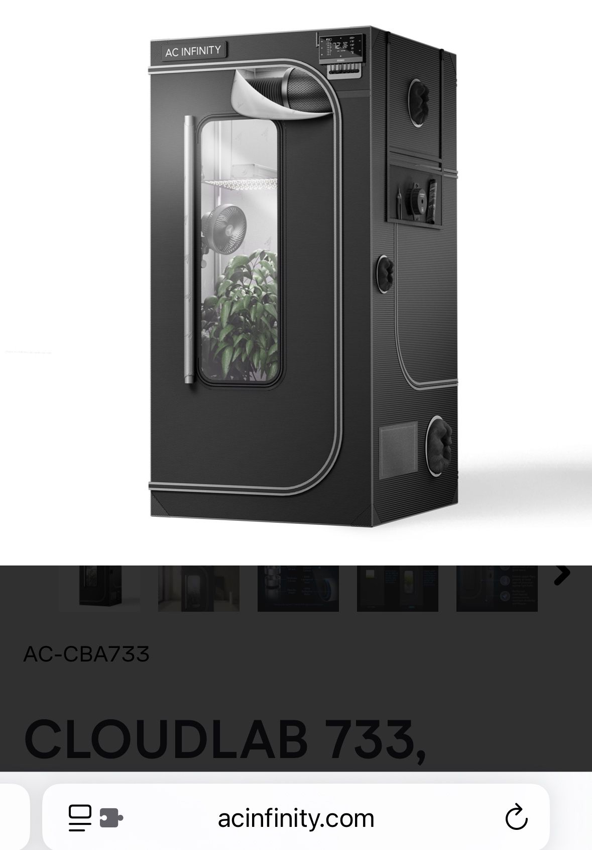 CLOUDLAB 733, Advance Grow Tent