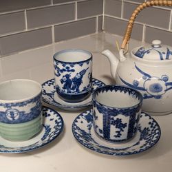 Antique Mismatched Tea Set