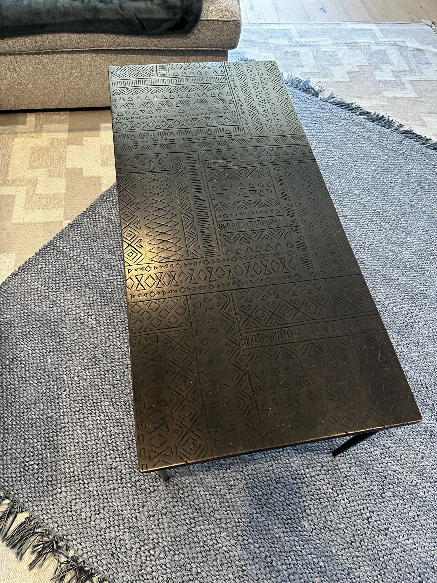 World Market Samir Black Carved Wood Coffee Table Anthro