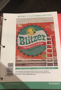 Blitzer Intermediate Algebra Math Book
