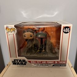 Star Wars Funko Pop Boba Fett And Fennec On Throne