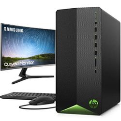 Hp Pavilion Gaming Pc With 32in Samsung Monitor Curved NEW