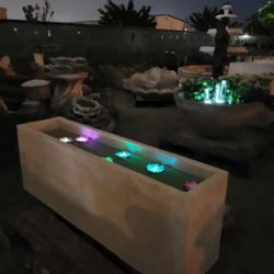 Concrete Large Rectangular Planters or Water Fountain / Cement Backyard Patio Garden Planter Pots