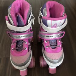 Girls Roller Skates Light Up Size 3-4 Adjustable