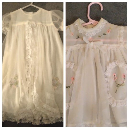 (2) Girls/babies christening/baptism / special occasion dress/gown