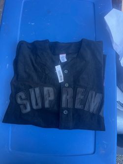 Supreme Black Baseball Jersey with Tags