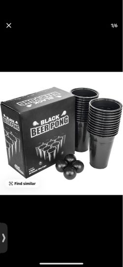 Black Beer Pong Set with Cups and Balls