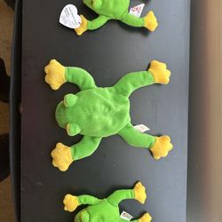 Ty Beanie Babies “Smoochy the Frog” Plush – Set of 3 – With Tags – Vintage Collectible