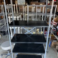 Metal 5 Shelf Adjustable Rolling Rack 81”t x 36”w x 18”d