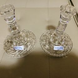 Tuscany Crystal Candle Holder Set