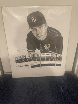 Pencil Sketched/Signed Derek Jeter at Yankees Stadium by Robert Stephen Simon