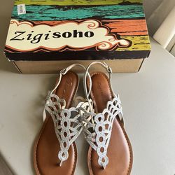 Silver Flat Sandals 