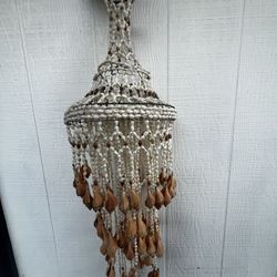 Vintage Hanging Seashell Chandelier / Boho Coastal Decor