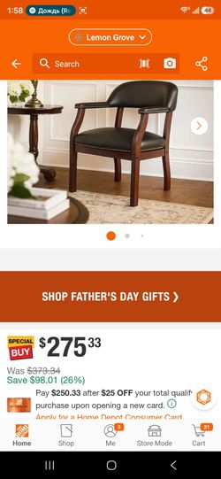 Elon Vinyl Upholstered Ergonomic Guest Chair in Black and Mahogany Brown with Non-Adjustable Arms