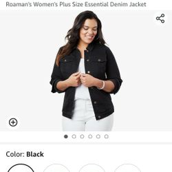 Roaman's Woman's Plus Size Essential Jean Jacket Size 30W MAKE OFFER!