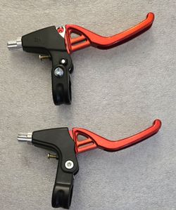 Bike Brake Levers Red and Black Pair