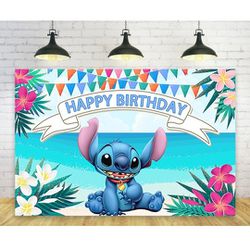 Stitch And Messi Backdrop
