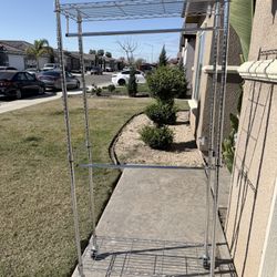 Rolling Metal Clothing Rack