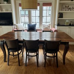 Gorgeous Farmhouse Style Kitchen Table With Six Chairs.