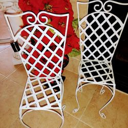 Set 2 Metal Decor Chairs New