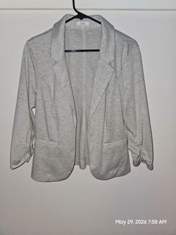 Gray lightweight blazer/cardigan style jacket