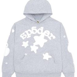 grey beluga sp5der hoodie 