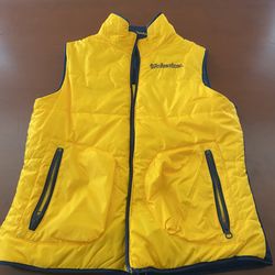 Womens MICHIGAN WOLVERINES Columbia REVERSIBLE Puffer Vest Size Medium EUC