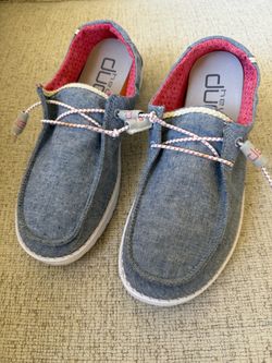 HEYDUDE Women’s Wendy Chambray Braid Indigo Size 9