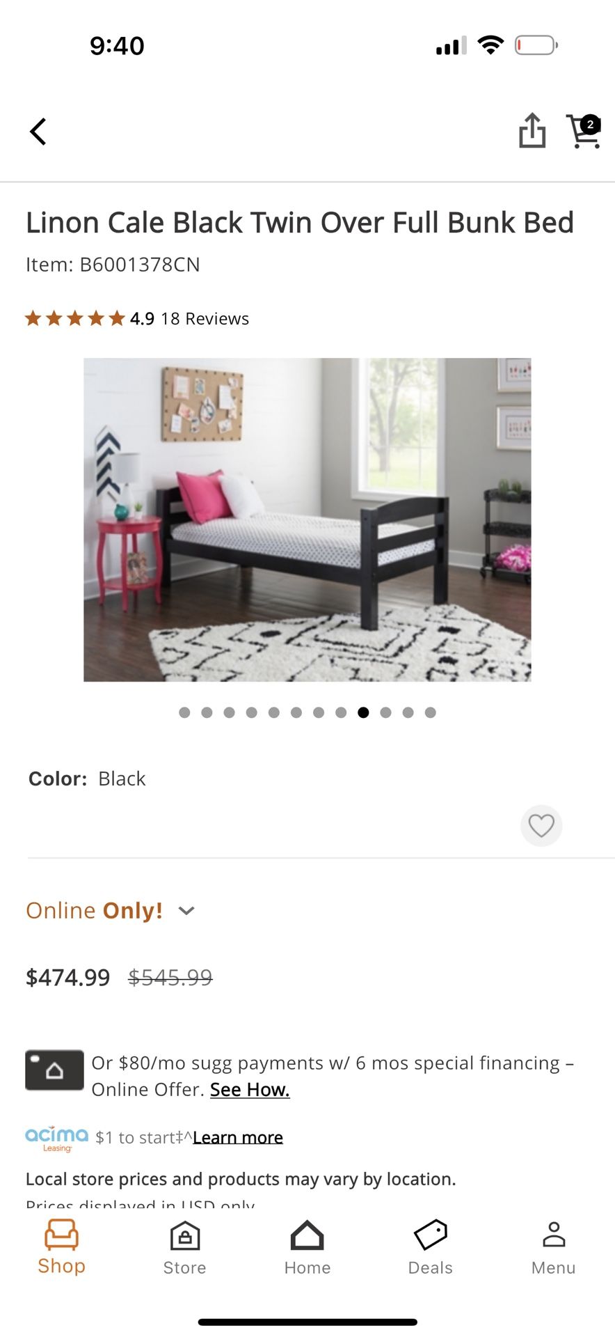 Twin Bunk Bed ONLY