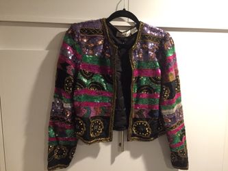 Sequined/pearled jacket, bolero