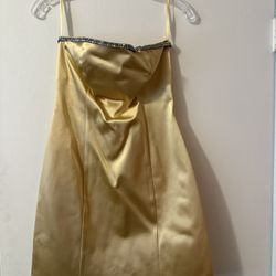 Gold Sheath Strapless Dress