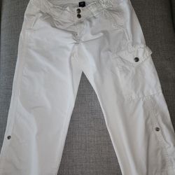 Gap White Cargo Pants/Shorts 100%Cotton-Sz 2