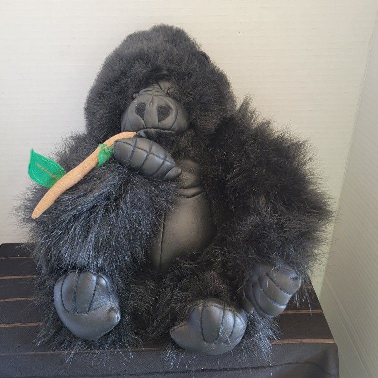 Vintage Carnival Gorilla Plush With Bamboo New Without Tags 9" Tall