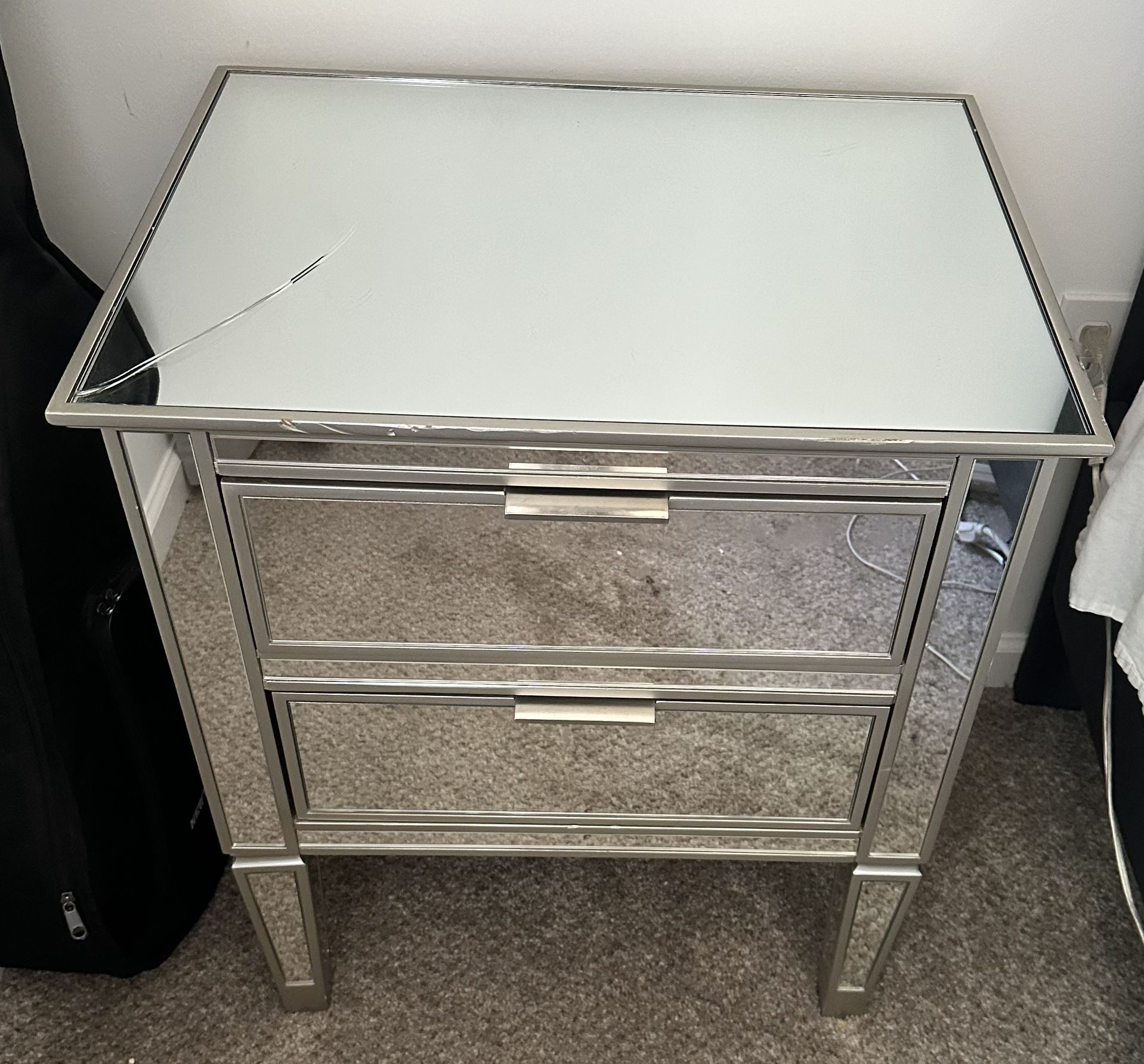 Pottery Barn Mirrored Nightstand