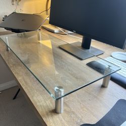 Glass monitor stand 26x11