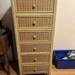 Solid Rattan Dresser - 6 Drawer