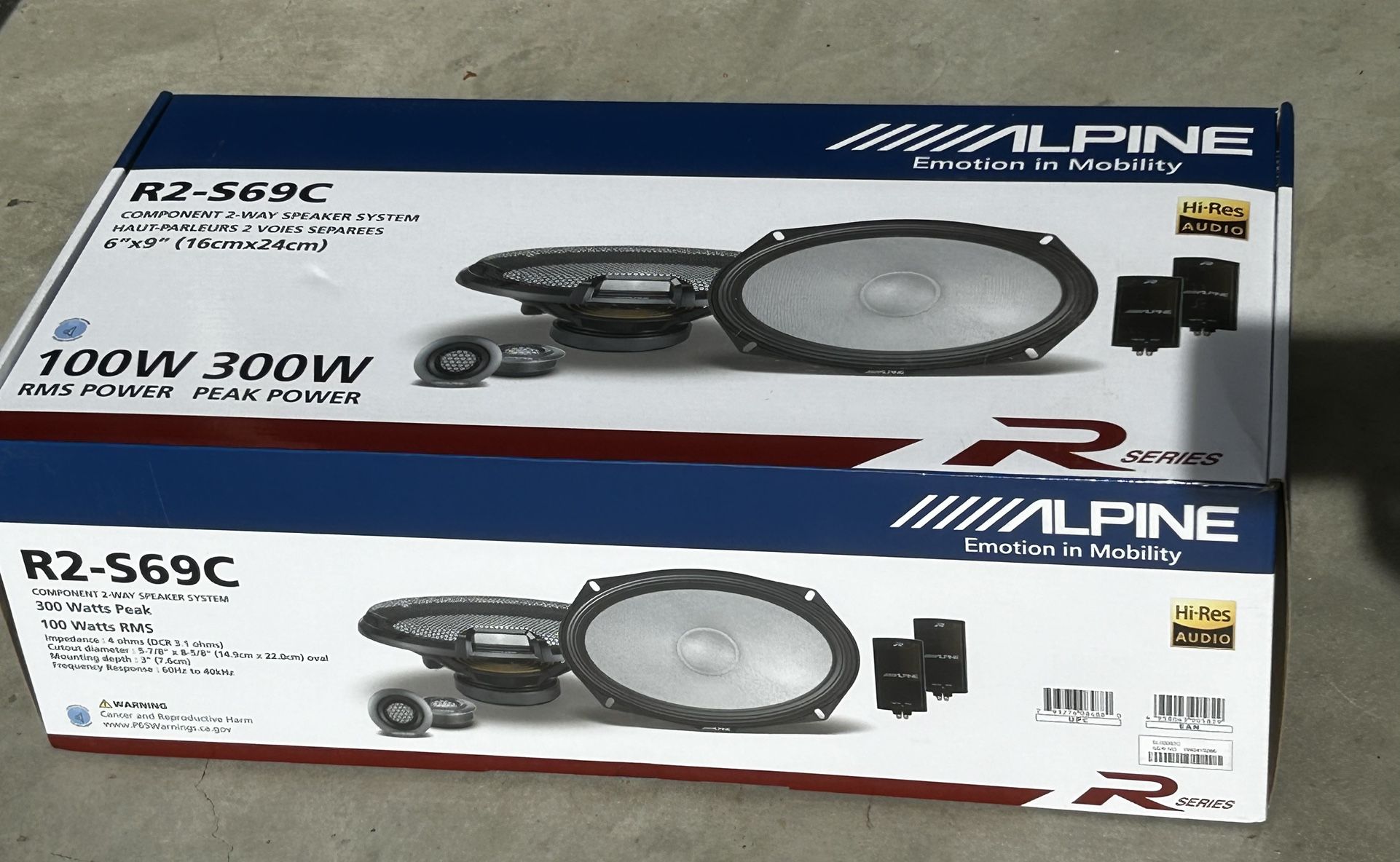 Alpine R2-S69C Component Car Speakers -new