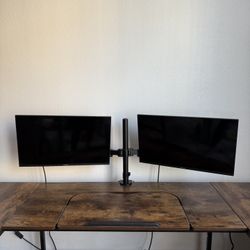 Dual Monitors With A Stand 